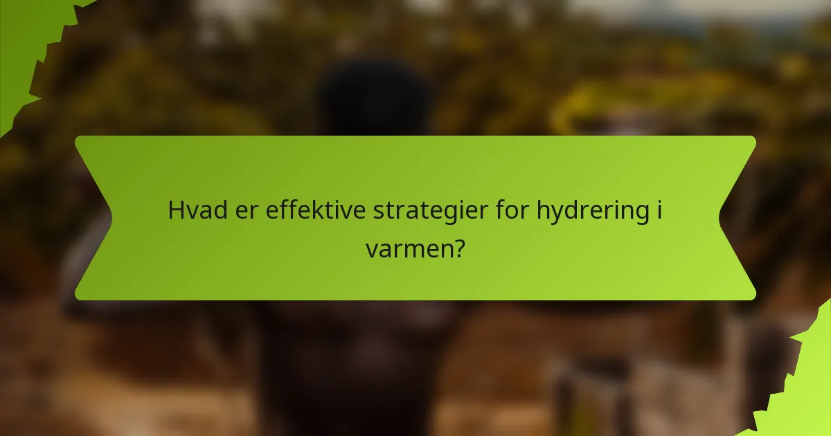 Hvad er effektive strategier for hydrering i varmen?